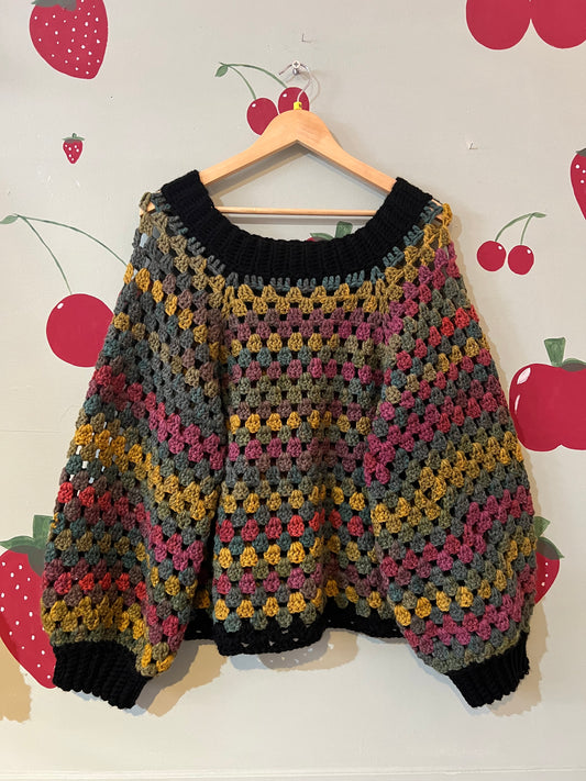 Crochet raglan jumper